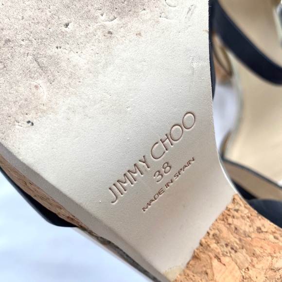 JIMMY CHOO Nemesis Black Leather Buckle Platform Sandal - Picture 17 of 17